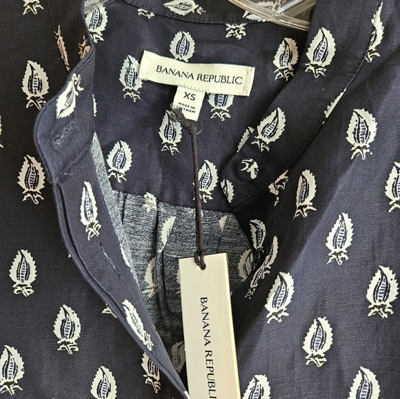 Banana Republic Factory Navy and WhiteTie Front Dress Size XS - Picture 3 of 3